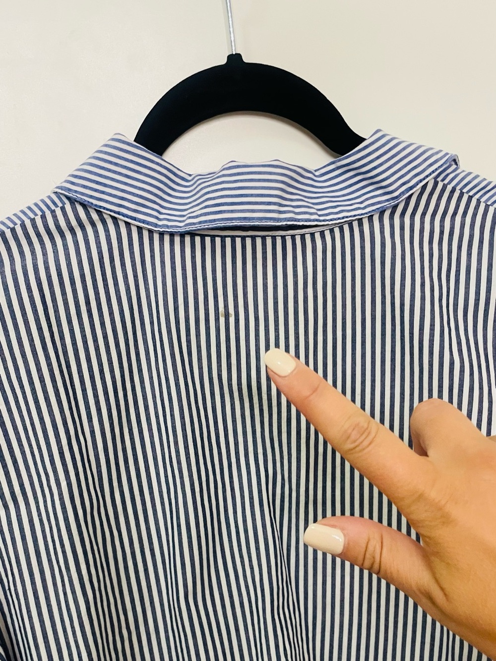 Free People Lakehouse Striped Oversized Button Down Shirt Blue White Medium - Picture 7 of 8
